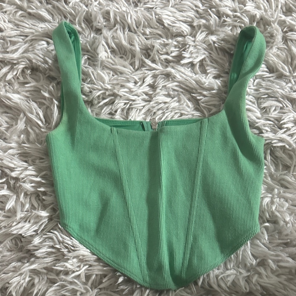 Princess Polly Mint Green Ribbed Crop Top